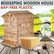 Auto Seep Bee Hives Wooden Beehive House Beekeeping Boxes + 7Pcs Bee Frames Gift