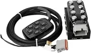 Accuair DC12V NPT3/8 1/4 VU4 Air Ride Suspension Solenoid Valve Block with 7 Rock Manual Controller