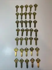 P & F Corbin New Britain CT Blank Uncut Key Locksmith NOS Set Of 35 Keys