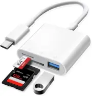 Lector De Tarjetas De Memoria SD Y MicroSD Adaptador Compatible con USB Type C