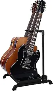 GUITTO Multi Guitar Rack Stand Foldable Universal Display Rack Portable Guitar Holder for Band Stage Bass Acoustic Guitar -3 Holder GGS-12