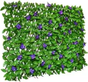 Expandable Fence Privacy Screen for Balcony Patio Green Flowers