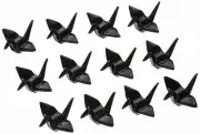JapanBargain Set of 12 Black Porcelain Chopstick Rest Origami Crane Shape 4819