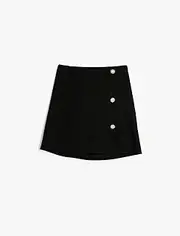 [Koton] Girls' Basic Button Detail Elastic Waist Skirt