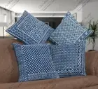 Set of 4 Indian Handwoven 18"x18" Block Printed Cotton Pillow Cover Sofa Décor