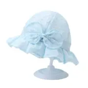 Baby Girls Floppy Hat Embroidered Floral Lace Wide Brim Bow Sun Protection Cap