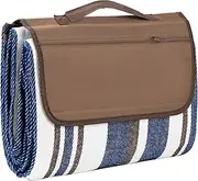 SSATISCN Extra Large Picnic Blanket 80"x60" Waterproof Outdoor Picnic Mat - 3-Layer Foldable with Storage Bag, Portable for Beach, Park, Camping, Grass