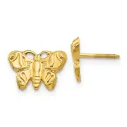 Real 14kt Yellow Gold Madi K Butterfly Earrings