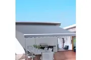 Instahut Retractable Folding Arm Awning Motorised Sunshade 4Mx3M Pearl Grey