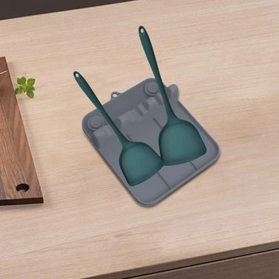 Silicone Spoon Rest with Suction with Wide Slots Multifunctional Placemat