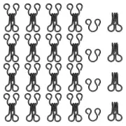 Sewing Hooks and Eyes, 15mm Covered Hook Eye Closure (100 Pack, Dark Black)