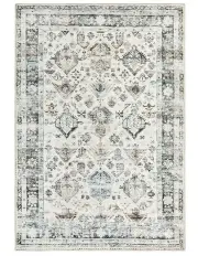[Marlow] Vintage Short Pile Washable Carpet Soft Plush Non Slip Floor Rug 200x290 in Multi