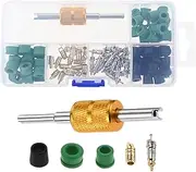Gohantee Air Conditioning O Ring Kit, HVAC Hose Gasket, Valve Core Service Flush Kit, A/C System Compressor Gasket Seals for Repair, Plumbing, Air or Gas Connections, 101 Pcs