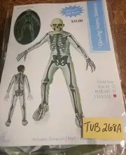 Kids GLOW in the DARK ATOMIC SKELETON Glowing Atomic COSTUME NEW Size L