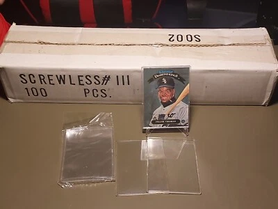 100 COUNT, BULK⚡️2 PEICE SCREWLESS, SNAP TOGETHER CARD PROTECTORS⚡️ READ⚡️