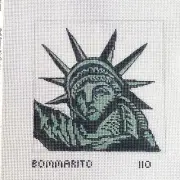 BOMMARITO NEEDLEPOINT CANVAS: STATUE OF LIBERTY INSERT, BOX LID BM