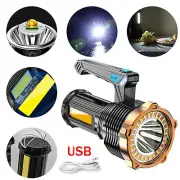 High Powered 12000000LM LED Flashlight Super Bright Torch USB Rechargeable Lamp