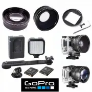 HD WIDE ANGLE LENS + TELEPHOTO ZOOM LENS + 36 LED LIGHT FOR GOPRO HERO5 BLACK
