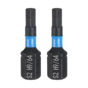 2pcs H9/64 SAE Magnetic Hex Screwdriver Bit 1/4" Hex Shank Industrial Bits