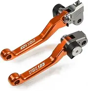 MAODOXIANG Handlebar Kits for for kawasakis KX125 KX 125 2006 2007 2008 Dirt Bike Motocross Handle Levers Motorbike CNC Custom Made Folding Brake Clutch Lever (Color : Orange)