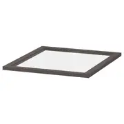 KOMPLEMENT glass shelf, dark grey, 50x58 cm
