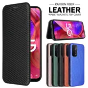 For OPPO A91 A54 A74 5G Find X3 Pro A5/A9 Carbon Fiber Case Leather Wallet Cover