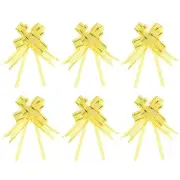 100Pcs 8" Pull Bows Ribbon Gift Wrapping String Decorative Bow Tie Yellow