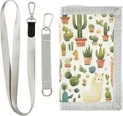 [Yoogain] Cute Cartoon Catus Animals tri fold wallet gifts for young unique pocket wallets with lanyard, cute cartoon catus animals, 1 size, Fashion