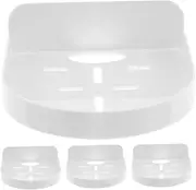 Hoement 4pcs Monitor Wall Bracket Security Camera Mounting Bracket Adhesive Wall Shelf No Drilling Required White Universal Fit