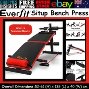 Everfit Situp Bench Press Red Black Adjustable Home Gym Fitness Workout Weight
