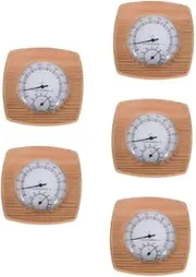 NOLITOY 5pcs Sauna Room Thermometer and Hygrometer Outdoor Thermometer Indoor Thermometers Sauna Thermometer Room Temperature Thermometer Bathroom Thermometer Light Brown Cedar