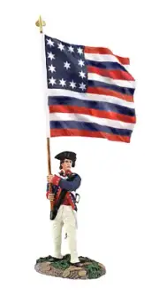 W. Britain - Continental Line Ensign with Flag 1778-84 16094