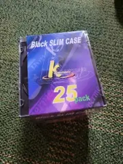 25 Pack Black Square CD DVD Storage Hard Plastic Replacement Slim Jewel Cases