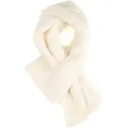 Vistara Cozy Wrap Pull Through Scarf With Zipper Pocket Faux Polar Bear White