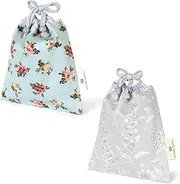 [COLORFUL CANDY STYLE] Laura Ashley Drawstring Medium Gussetless Lunch Bag Fashionable Children's Drawstring Bag Medium Elementary School Lunch Bag Elementary School Entrance Tool Bag Drawstring Gusset