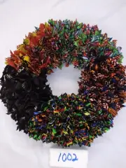 Large 17” Holliday Custom Multicolor Wreath Quality Fabric Cotton/Polyester
