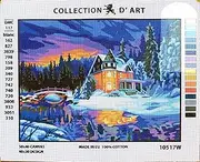 Needlepoint Painted Canvas Cross Stitch Tapestry Kit Gobelin - Winter. 16"x20" by Collection D'Art 10517W