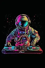 Notebook 6"x9" and 120 Lined Paper: Space EDM Techno House Music Vinyl Record