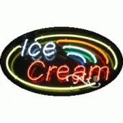 NEW "ICE CREAM" 30x17 OVAL BORDER REAL NEON SIGN w/CUSTOM OPTIONS 14528