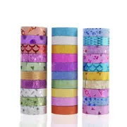 Washi Tape For Crafts Bulk Lot Wide 15mm Assorted Mix 30 Rolls Glitter