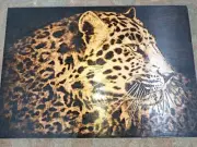 wood burning art pyrography Leopard