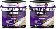 Zinsser Extreme Adhesion Primer White - Fast Drying, Water-Based Bonding Agent for Tough Surfaces (Glass, Tile, Aluminum) - Interior & Exterior Use, 3.78 Liter (Pack of 2)