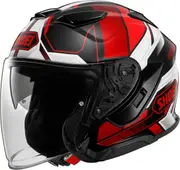 Shoei J-Cruise 3 Whizzy Jet Helmet, black-white-red, Size L for Men Black White Red