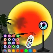 Sunset Lamp Projection, 360 Degree Rotation 16 Colors Changing & Fade Mode, Multiple Colors Night Light for Living Room Decor, Bedroom, Holiday Decoration, Halloween, Christmas, Birthday, etc