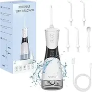 Cordless Water Flosser for Teeth Apical Life Water Picks for Teeth Cleaning Portable Oral Irrigator 350ML ,5 Cleaning Mode with 5 Jet Tips,IPX7 Water Dental Flosser for Oral Care,Braces,Home&Travel.