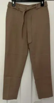 White House Black Market Women’s Camel Flat Front Twill Ankle Pants Size 0R