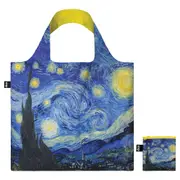 LOQI Vincent Van Gogh The Starry Night Neon Yellow Recycled Shopper Bag