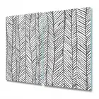 Glass Induction Ceramic Hob Cover Herringbone Minimalist Scandinavian 2x30x52
