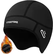 [TTCOTOKE] Bicycle Hat Winter Children, 2024 Winter Hat Underhelmet Hat Bicycle Helmet Children, Bike Warm Cap Windproof, Cycling Hat Under Helmet for All Outdoor Activities, Children Unisex - Black,