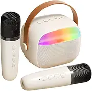 ifundom Karaoke Speaker for Home Parties Mini Portable Karaoke Machine Led Lights Microphones